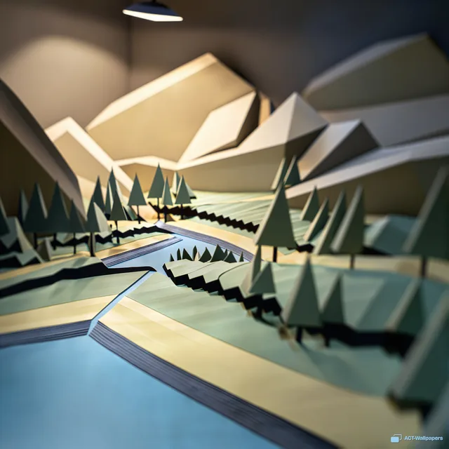 Paper Diorama Landscape — Paper dioramas 4K wallpaper