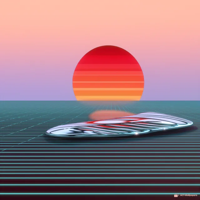 Chrome Horizon Grid — Retro futurism 4K wallpaper