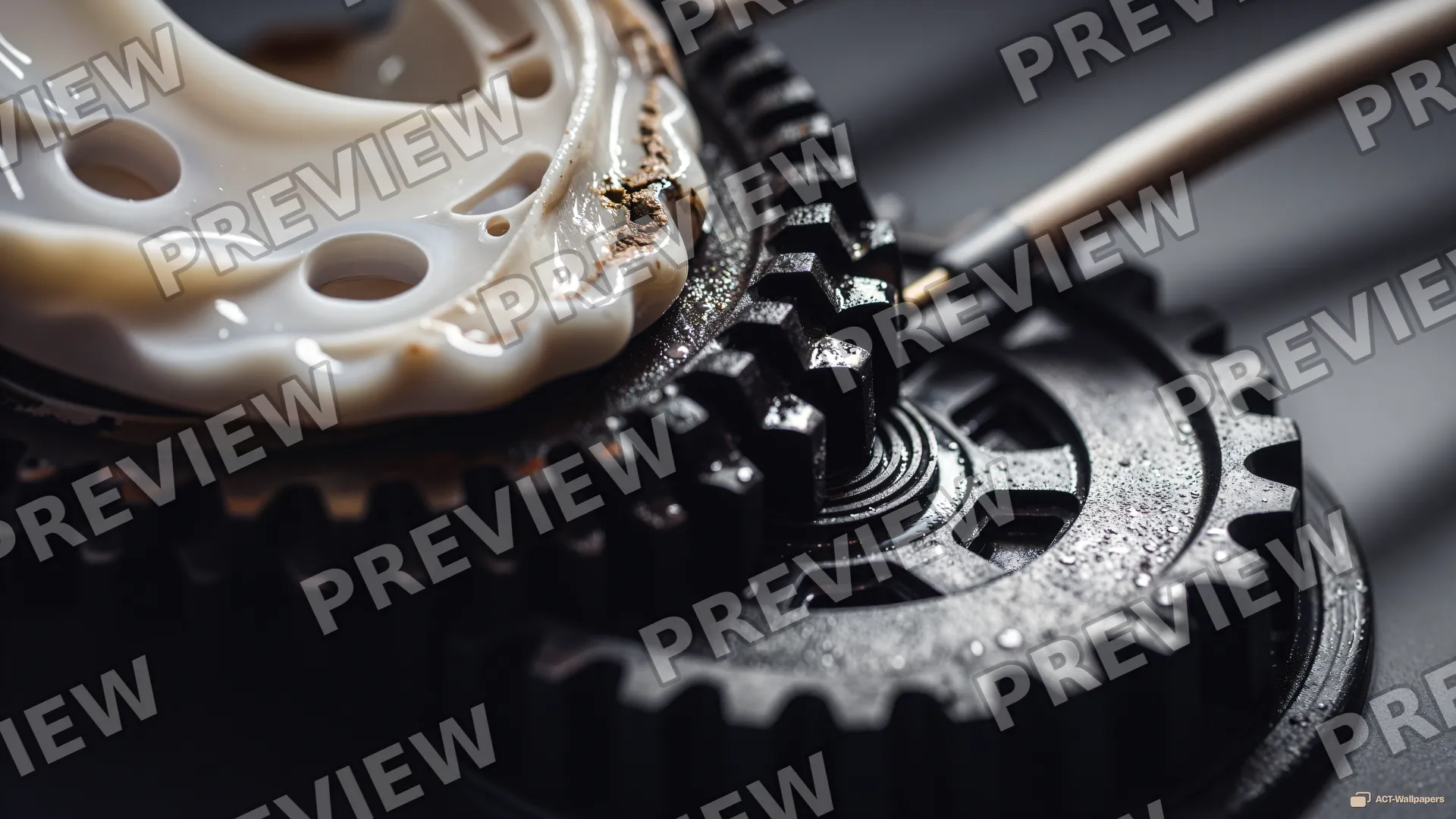 Biomechanical Piston Macro — Organic machines 4K wallpaper