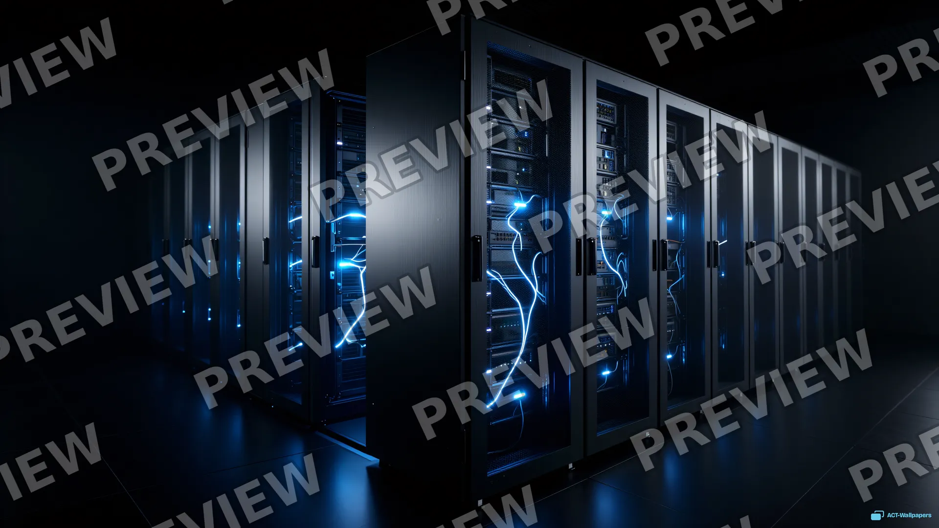 Synaptic Server Array — Sci-fi interiors 4K wallpaper