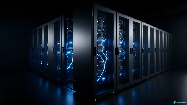 Synaptic Server Array — Sci-fi interiors 4K wallpaper