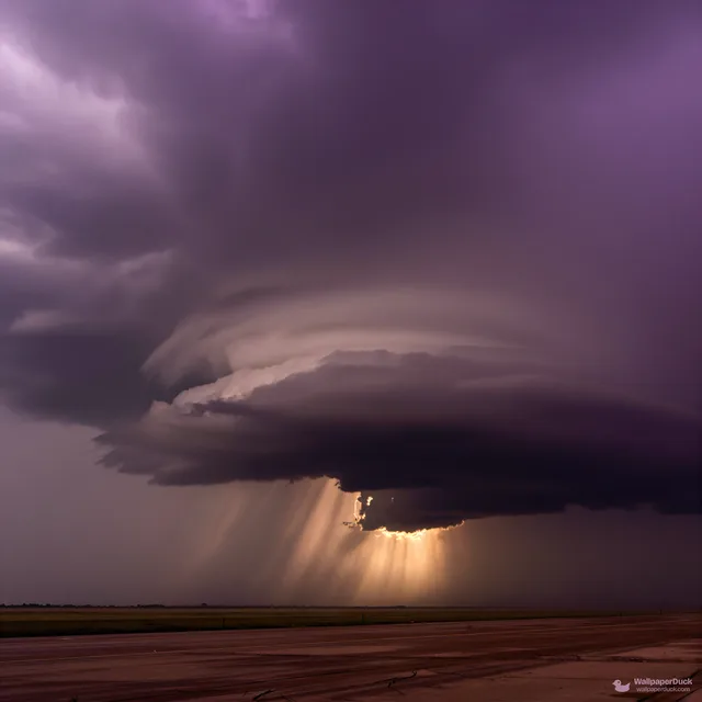 Supercell Amber Break — Storm atmosphere 4K wallpaper