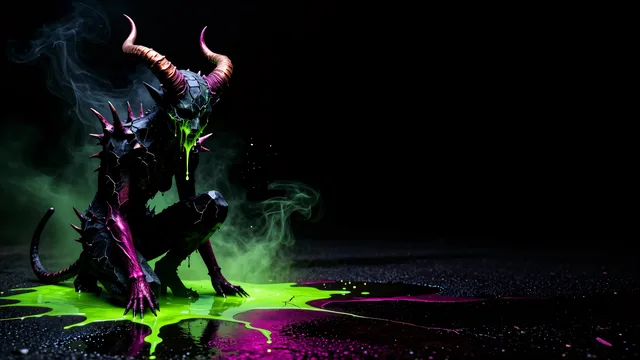 Obsidian Nightmare — Neon nightmare 4K wallpaper
