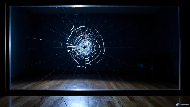 Shattered Midnight Pane — Shattered glass 4K wallpaper