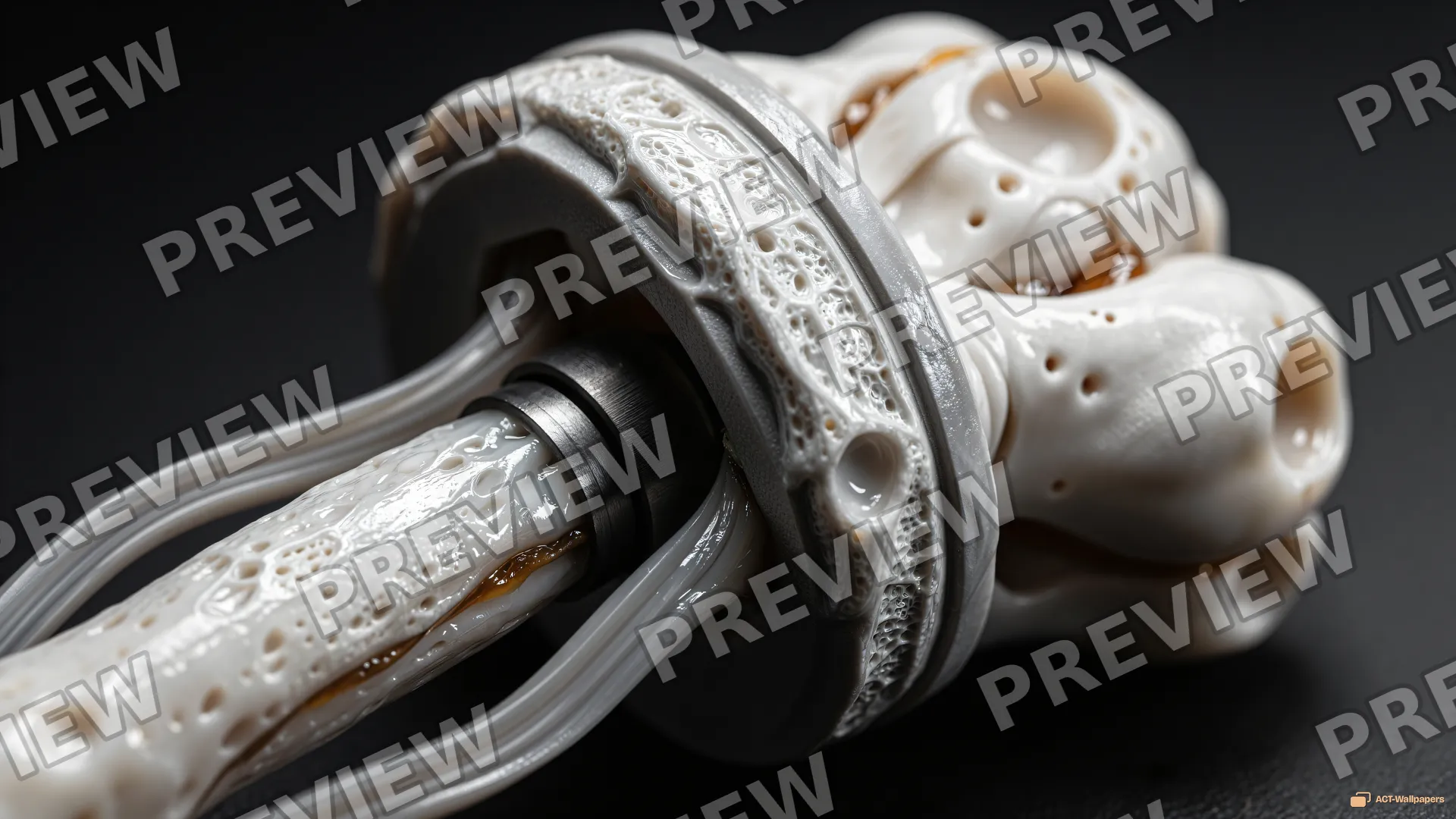 Biomechanical Piston Macro — Organic machines 4K wallpaper