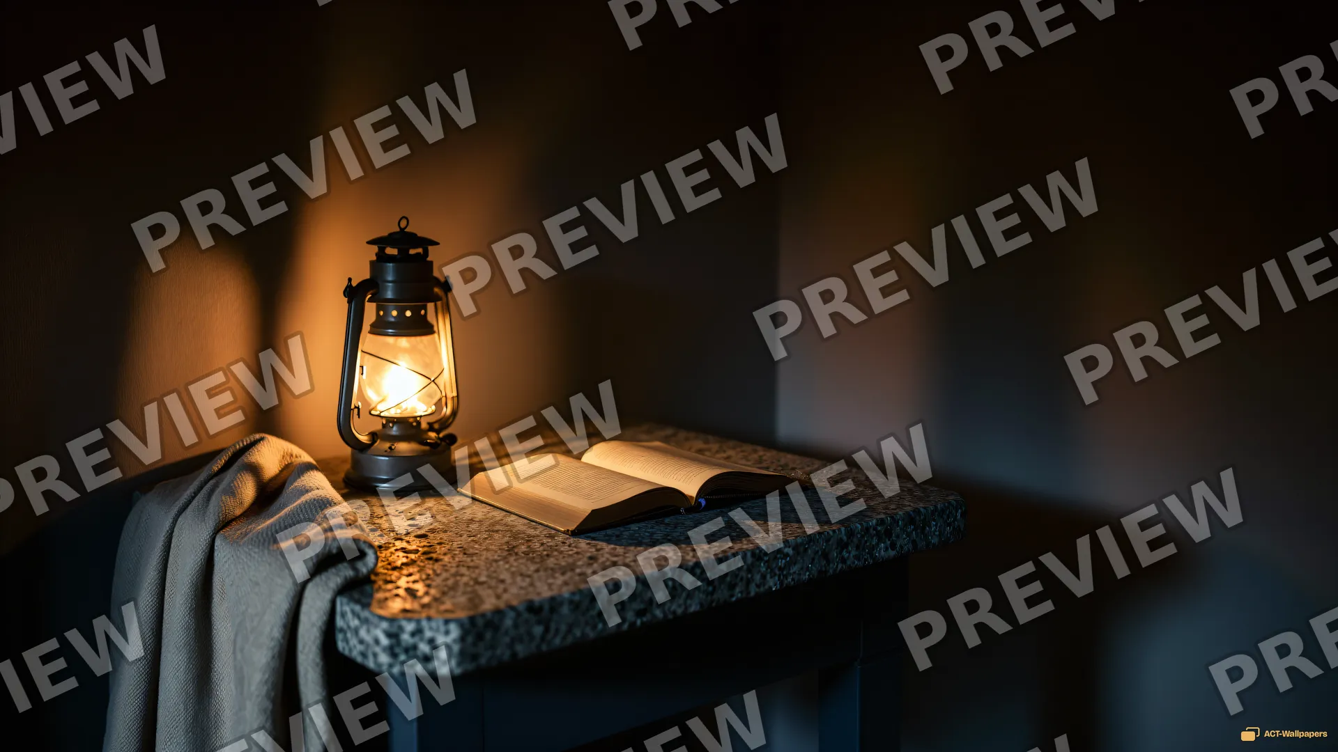 Library Alcove Glow — Dark interiors 4K wallpaper