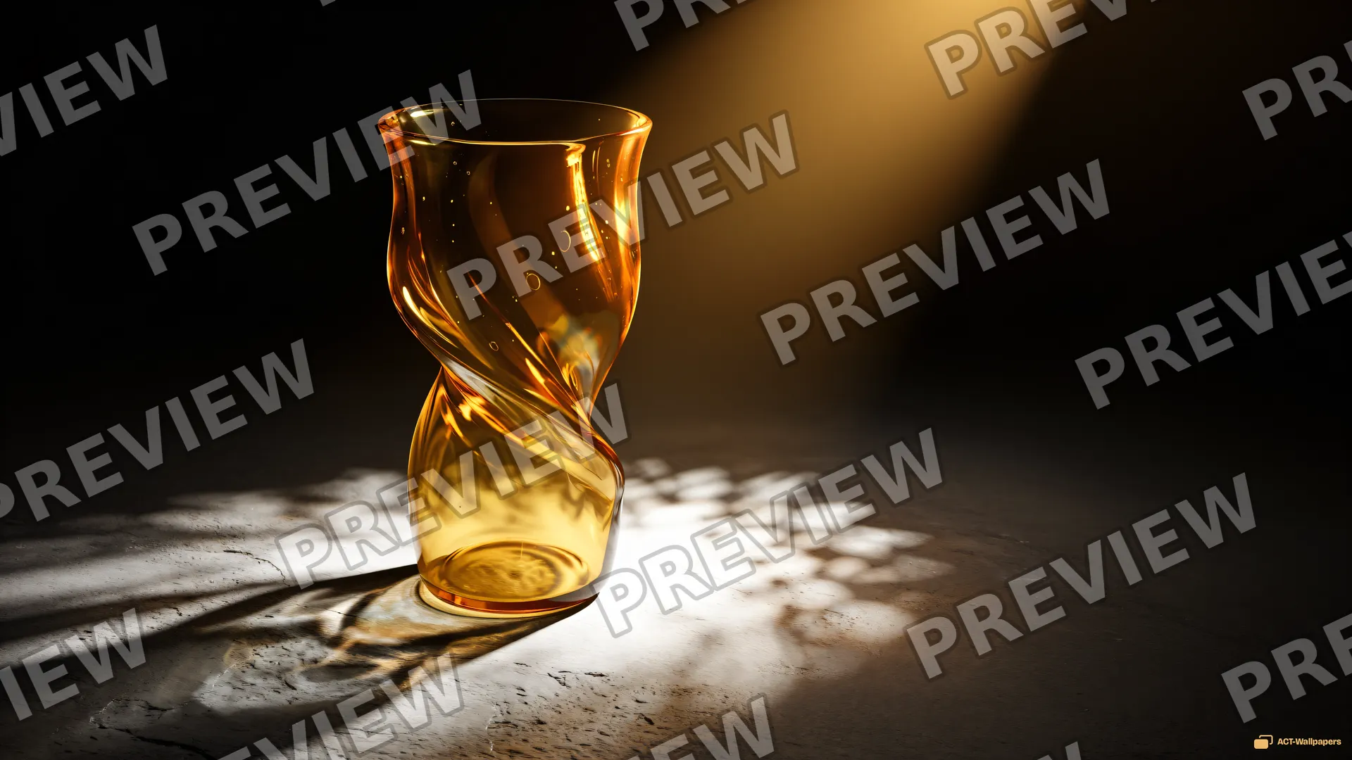 Amber Glass Caustic Study — Glass sculpture 4K wallpaper