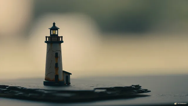 Slate Lighthouse Memory — Miniature worlds 4K wallpaper