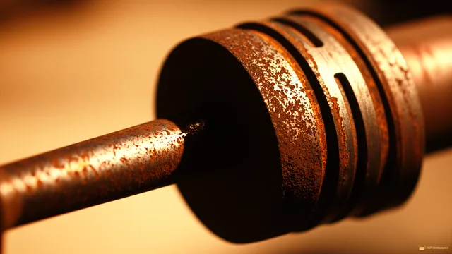Rusted Piston Macro — Analog macro mechanics 4K wallpaper