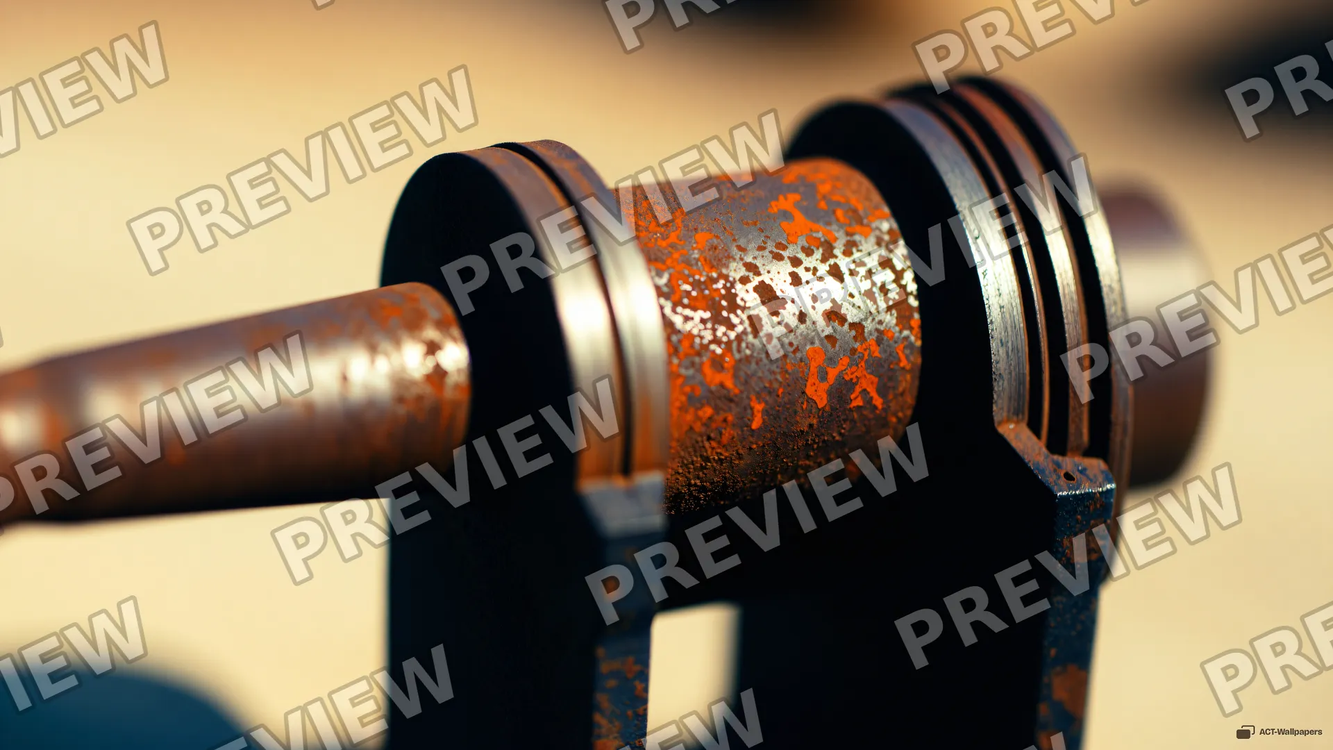 Rusted Piston Macro — Analog macro mechanics 4K wallpaper