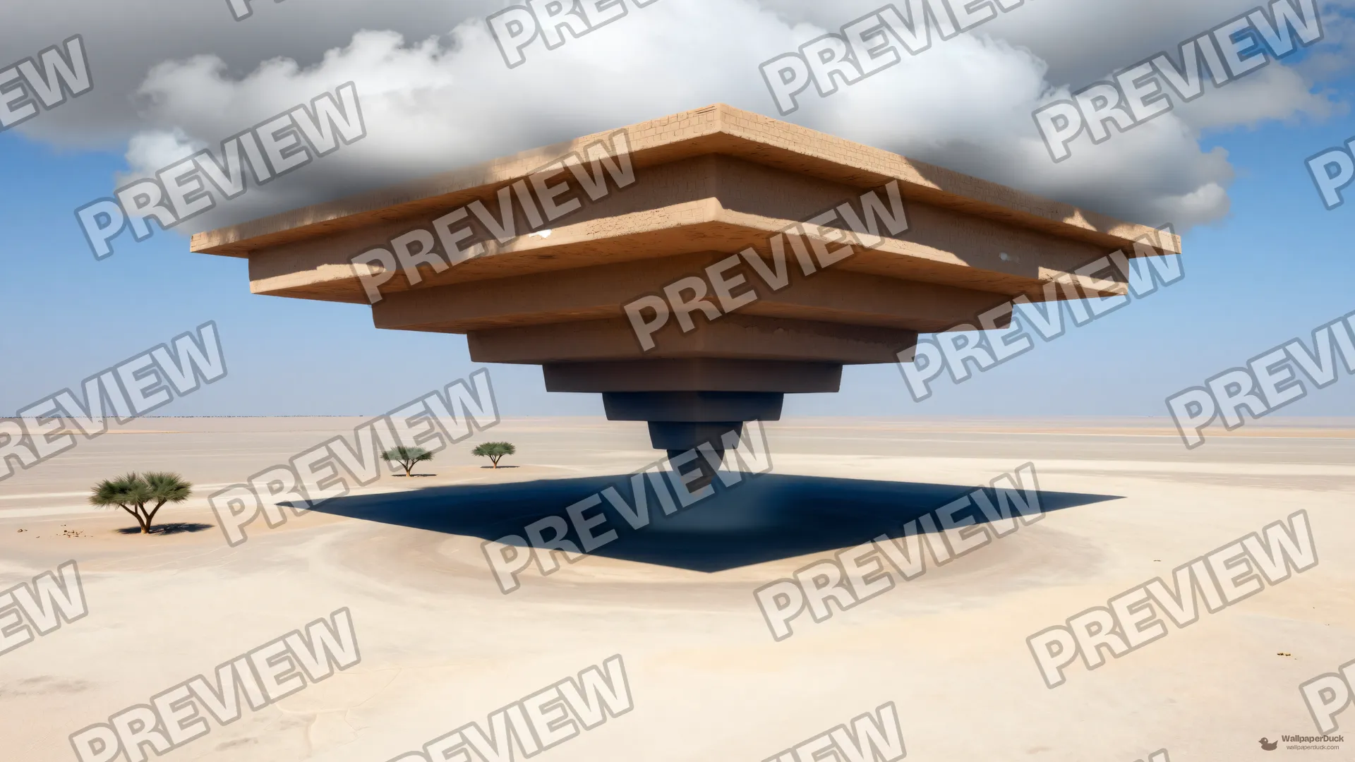 Inverted Ziggurat Aerial View — Ters Ziggurat 4K wallpaper