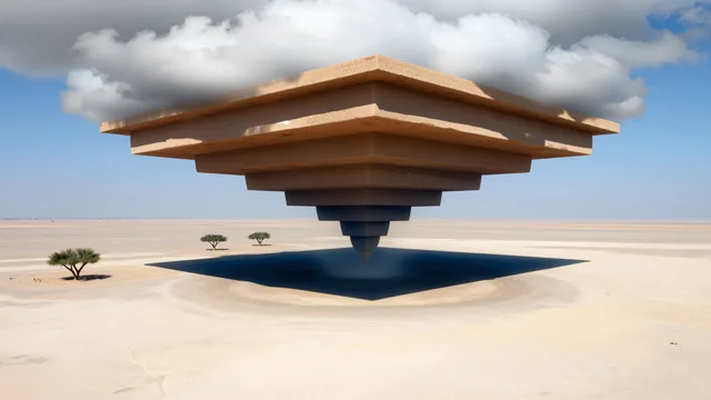 Inverted Ziggurat Aerial View — Ters Ziggurat 4K wallpaper
