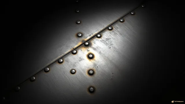 Riveted Steel Plate Macro — Macro mechanics 4K wallpaper