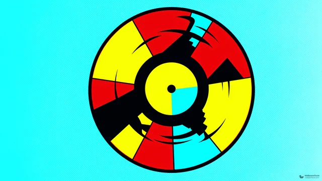 Fractured Vinyl Pop Art — Retro pop art 4K wallpaper