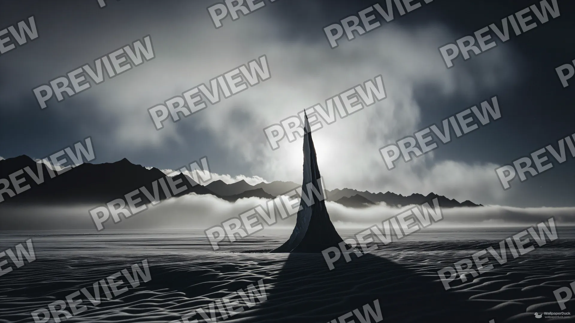 Polar Spire Silhouette — Layered silhouettes 4K wallpaper