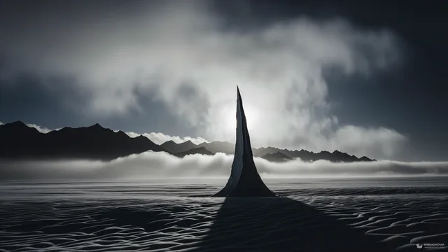 Polar Spire Silhouette — Layered silhouettes 4K wallpaper