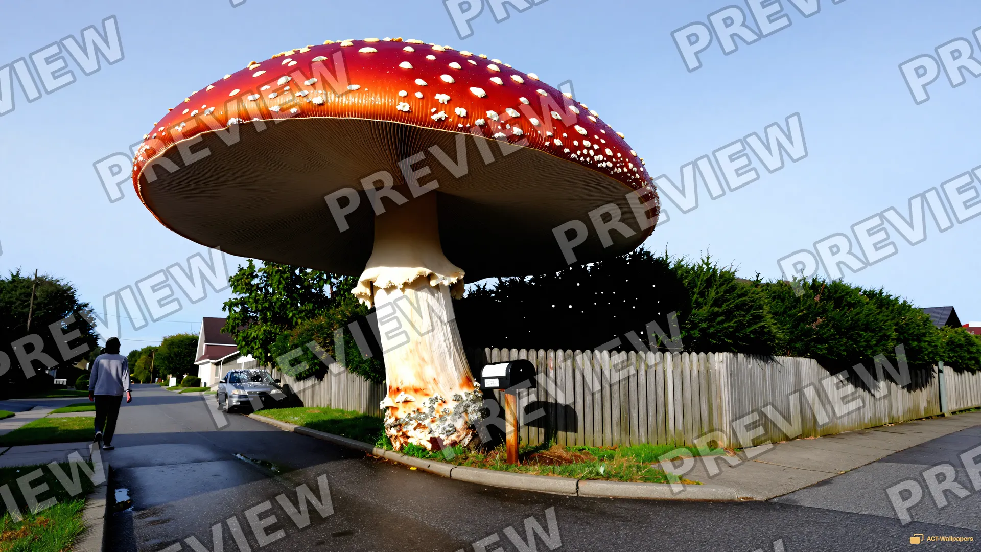 Colossal Amanita Cul-de-sac — Giant mushroom forest 4K wallpaper