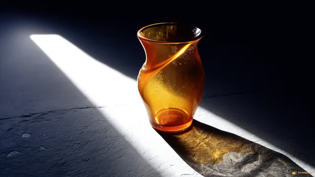Amber Glass Vase Study — Glass sculpture 4K wallpaper