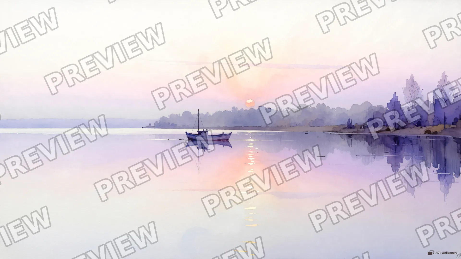 Harbour Dawn Watercolour — Watercolour & impressionism 4K wallpaper