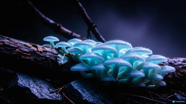 Bioluminescent Forest Hollow — Bioluminescence 4K wallpaper