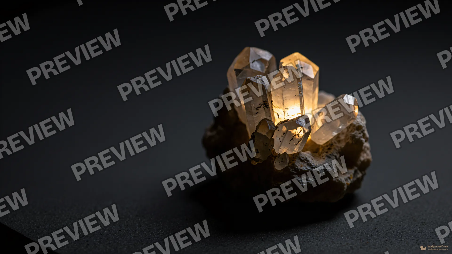 Smoky Quartz Basalt Transmission — Crystals & minerals 4K wallpaper