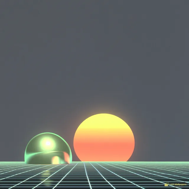 Banded Chrome Horizon — Retro futurism 4K wallpaper