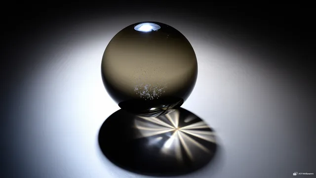 Hollow Smoke Sphere — Glass sculpture 4K wallpaper