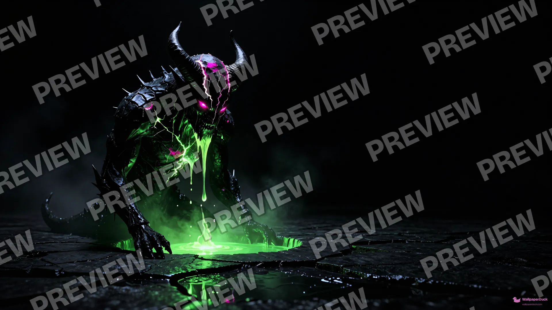 Obsidian Nightmare Glow — Neon nightmare 4K wallpaper