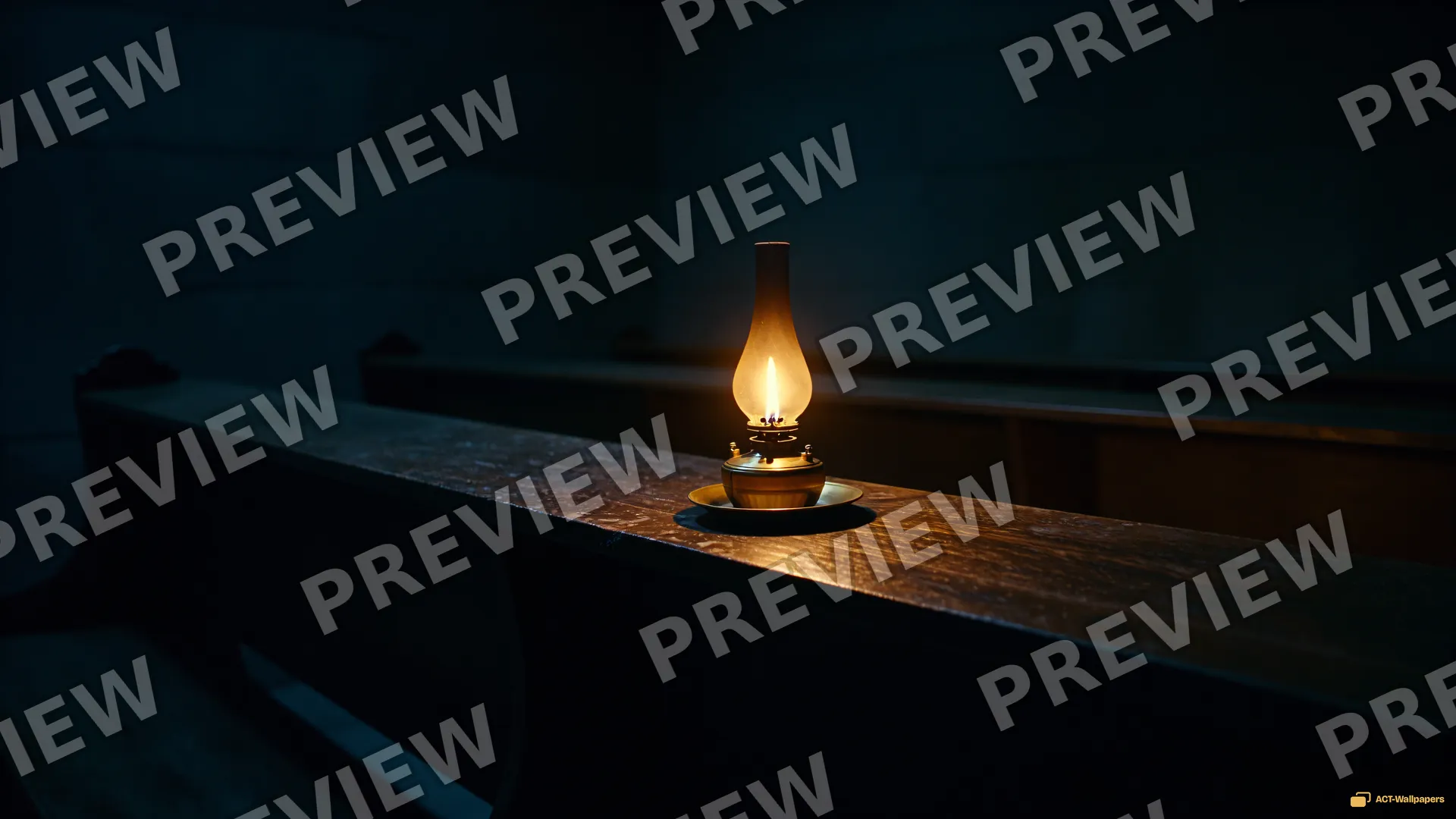 Chapel Lamp Stillness — Dark interiors 4K wallpaper